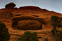 Arch surrounded by vegetation.../   ...